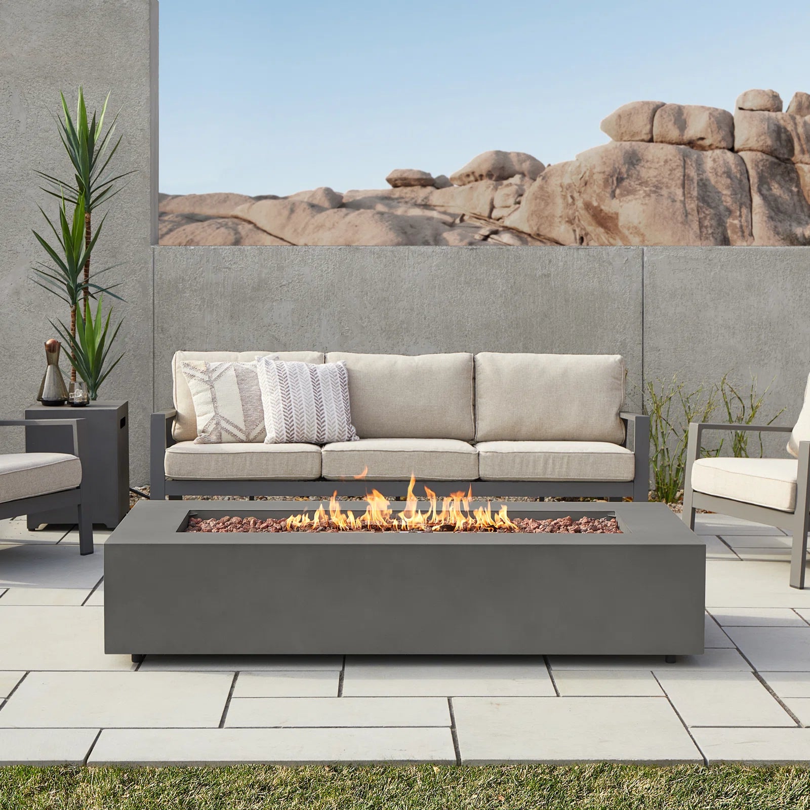 AEGEAN Propane / Natural Gas Outdoor Fire Pit Table